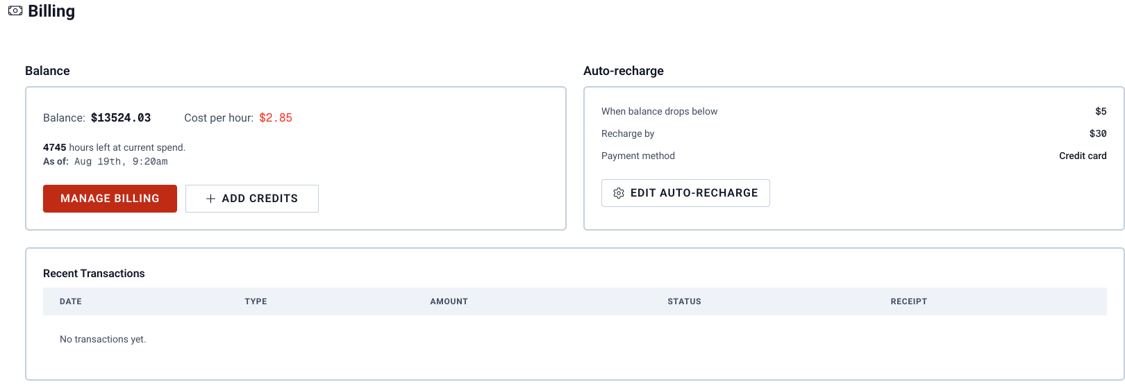 Manage Billing