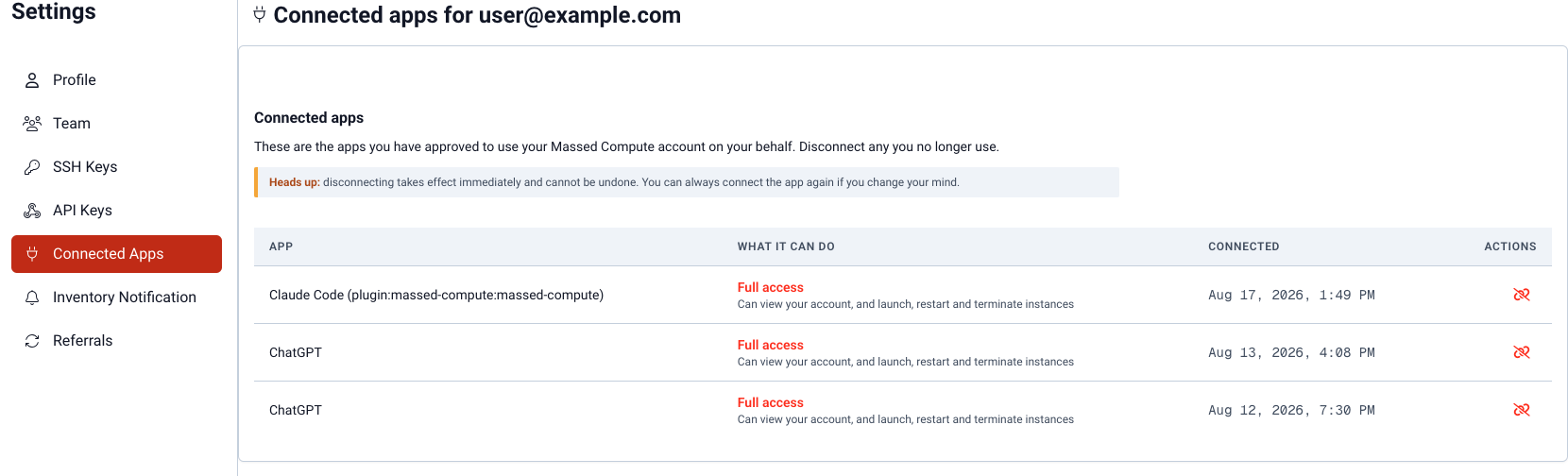 Connected Apps OAuth grants