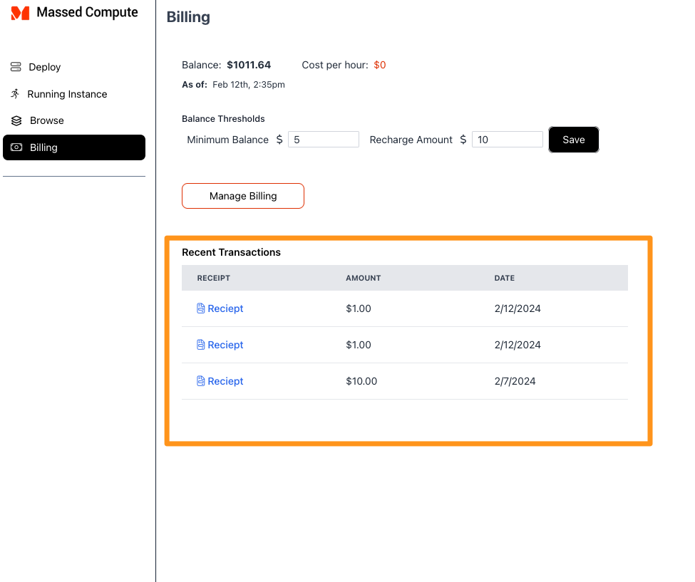 receipt example