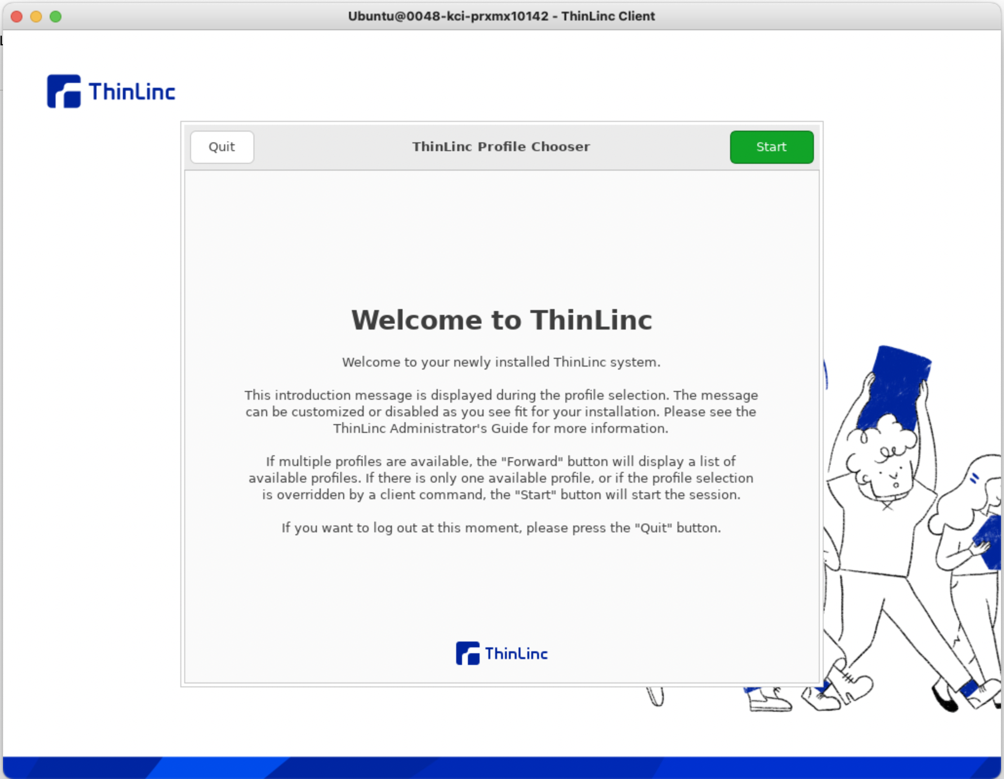 ThinLinc welcome Start